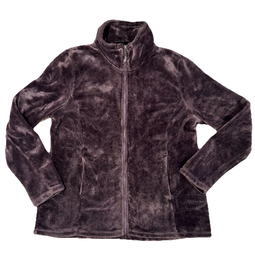 Heat Keep XXL 32 Degrees Women’s Brown Plush Zip Faux Fur Jacket Pocket Coat 2XL